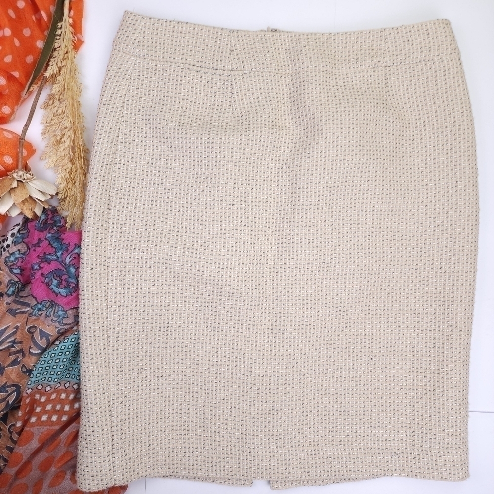 Calvin Klein Beige Elegant Cream Skirt Sz 12